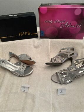 2 pair sparkling heels